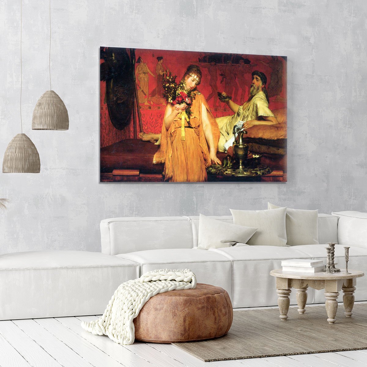 In a state of trepidation by Alma Tadema Canvas Print or Poster