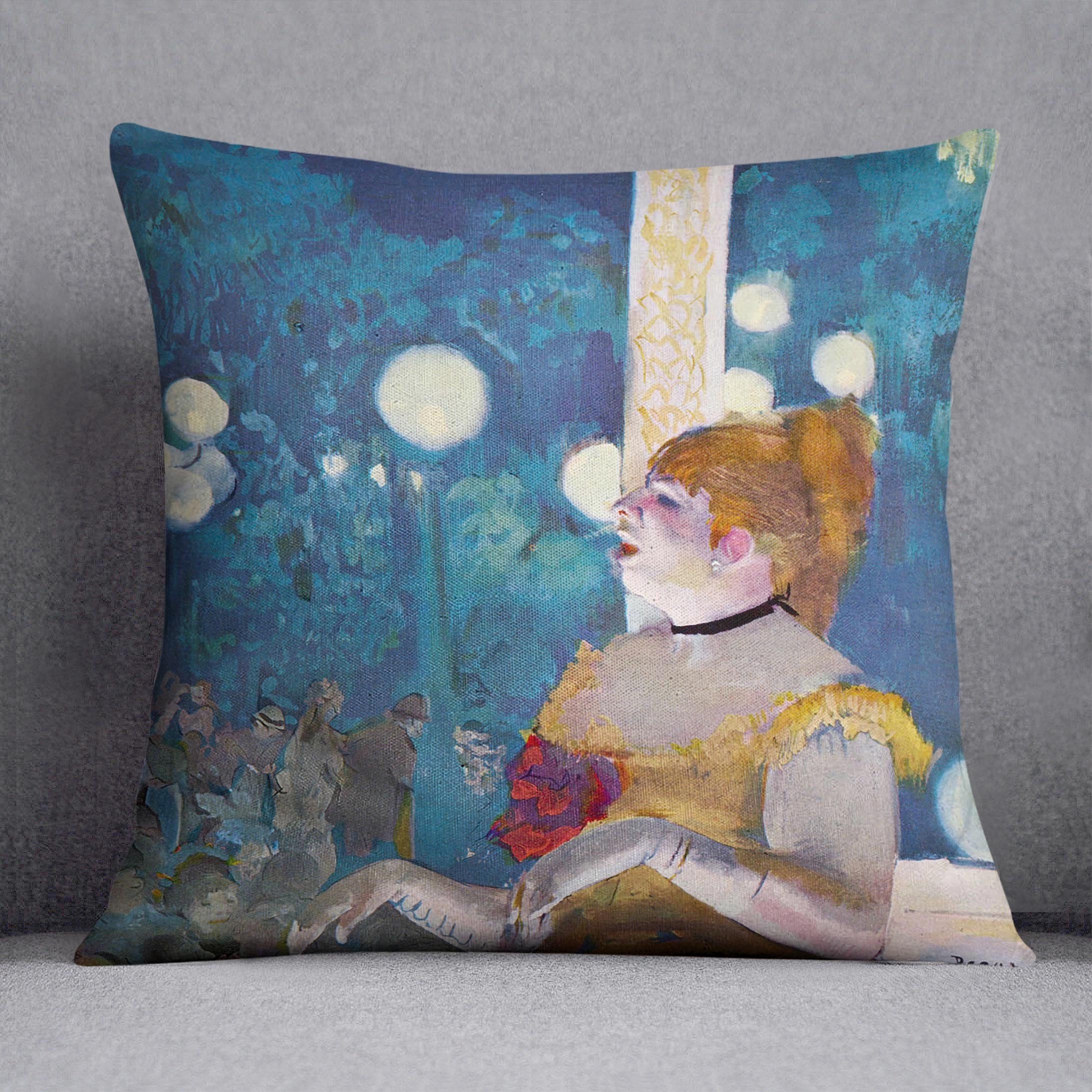 In concert Cafe The Songs of the dog by Degas Cushion