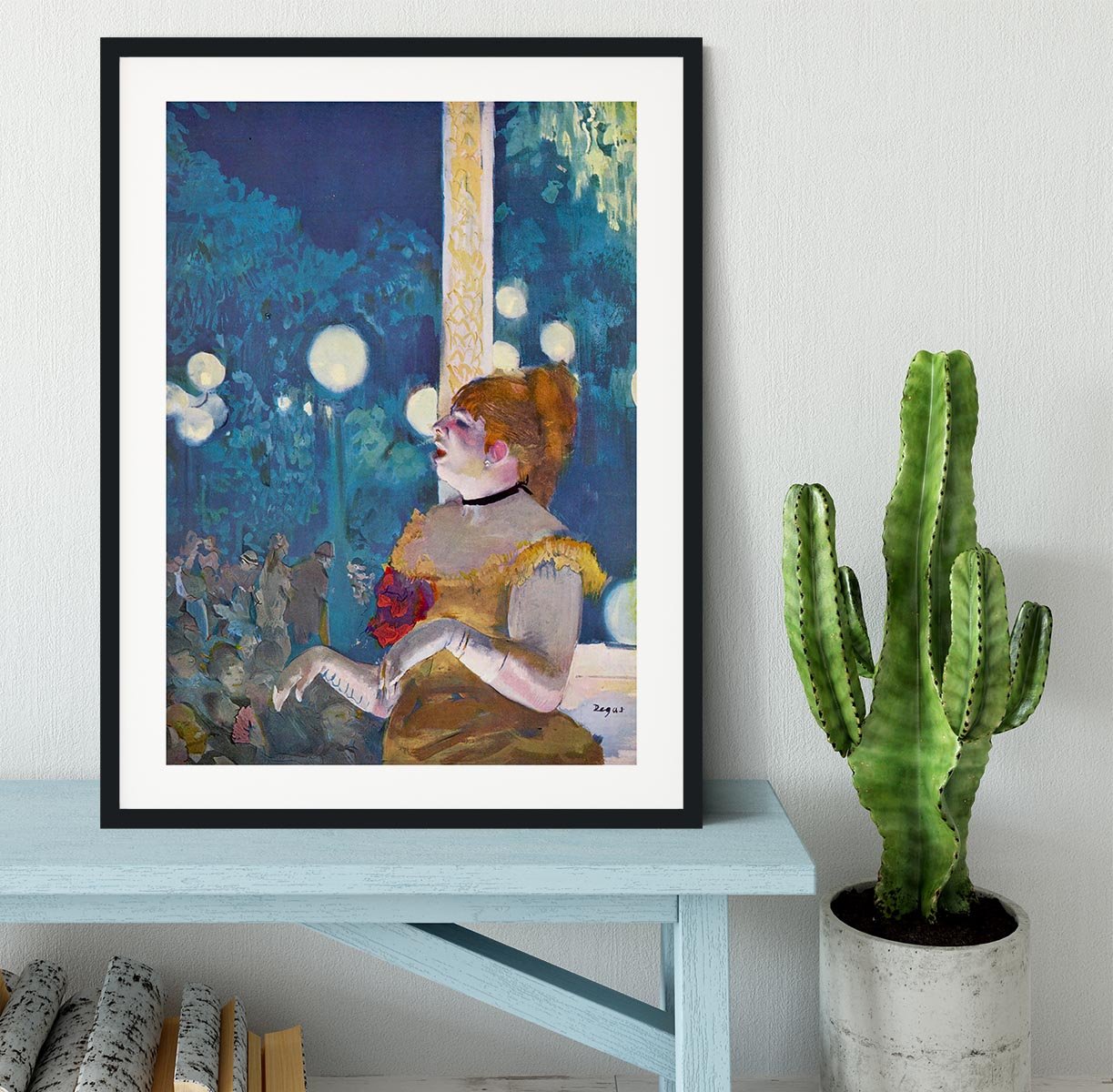 In concert Cafe The Songs of the dog by Degas Framed Print - Canvas Art Rocks - 1
