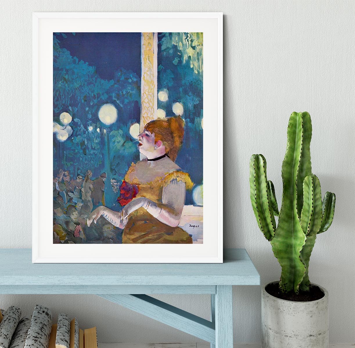 In concert Cafe The Songs of the dog by Degas Framed Print - Canvas Art Rocks - 5