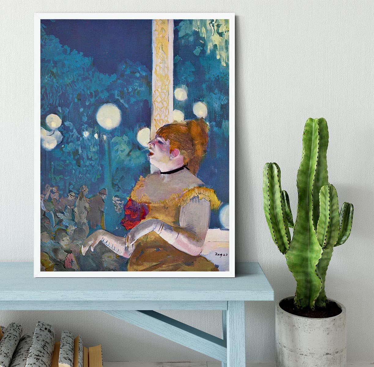 In concert Cafe The Songs of the dog by Degas Framed Print - Canvas Art Rocks -6