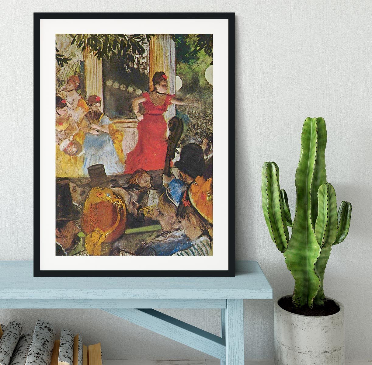 In concert cafe Les Ambassadeurs by Degas Framed Print - Canvas Art Rocks - 1