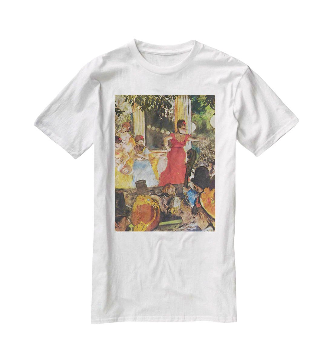 In concert cafe Les Ambassadeurs by Degas T-Shirt - Canvas Art Rocks - 5