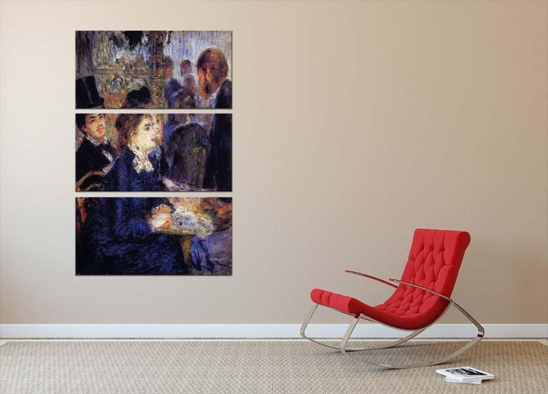 In the Cafe by Renoir 3 Split Panel Canvas Print - Canvas Art Rocks - 2