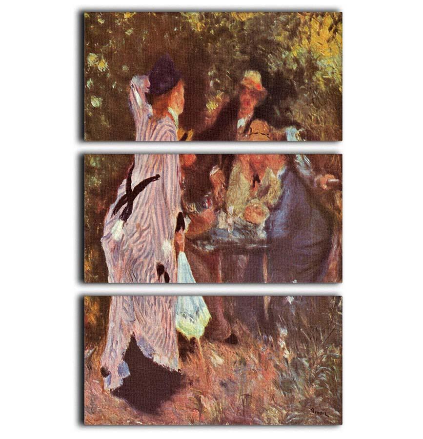 In the Garden in the garden bower of Moulin de la Galette by Renoir 3 Split Panel Canvas Print - Canvas Art Rocks - 1
