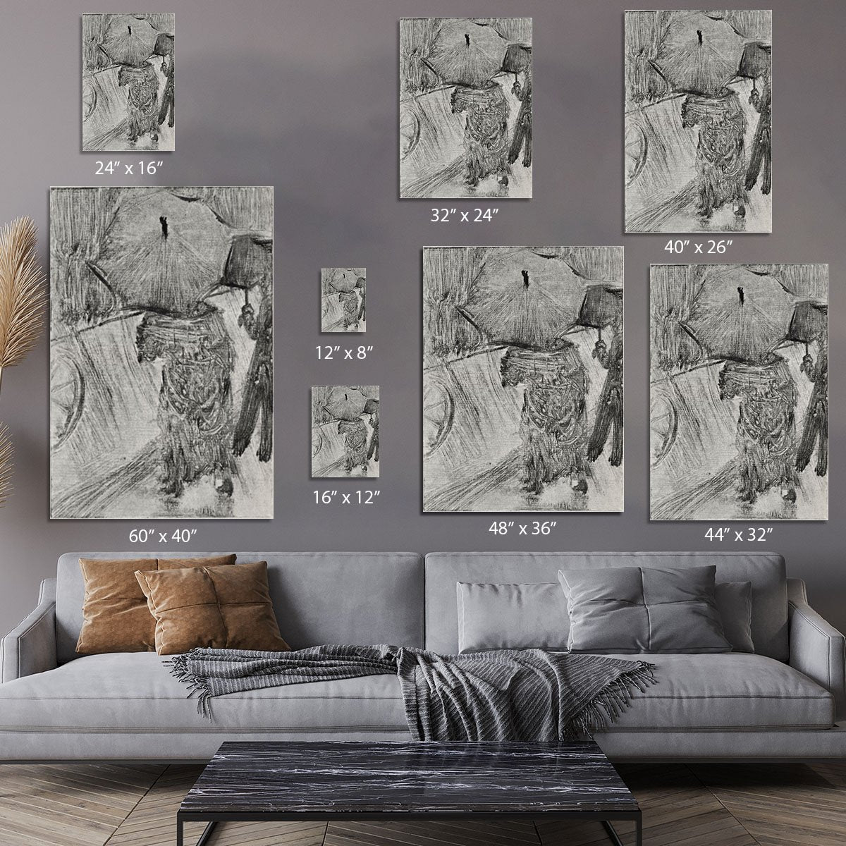 In the Rain by Degas Canvas Print or Poster