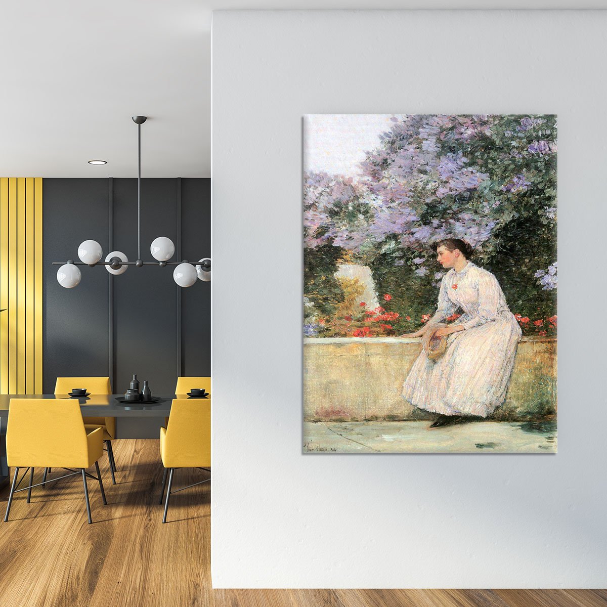 In the garden by Hassam Canvas Print or Poster