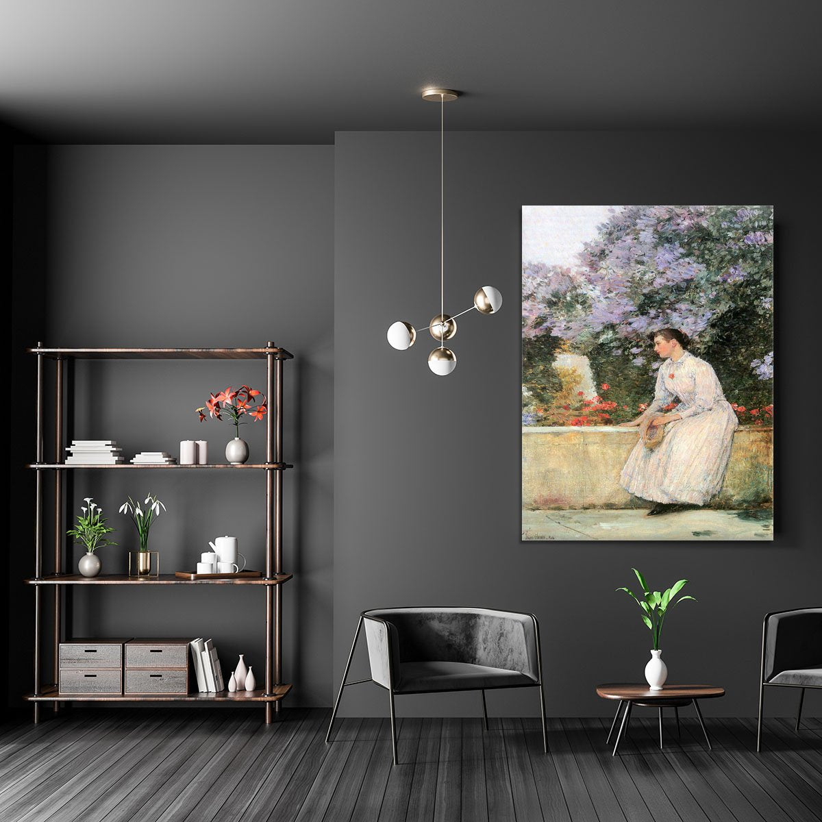 In the garden by Hassam Canvas Print or Poster