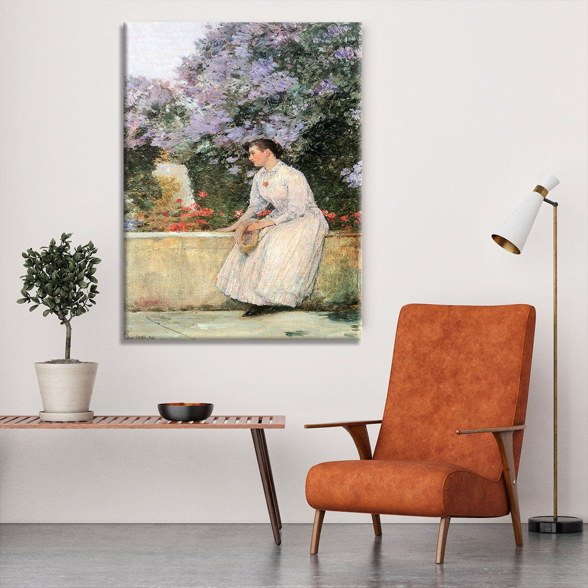 In the garden by Hassam Canvas Print or Poster