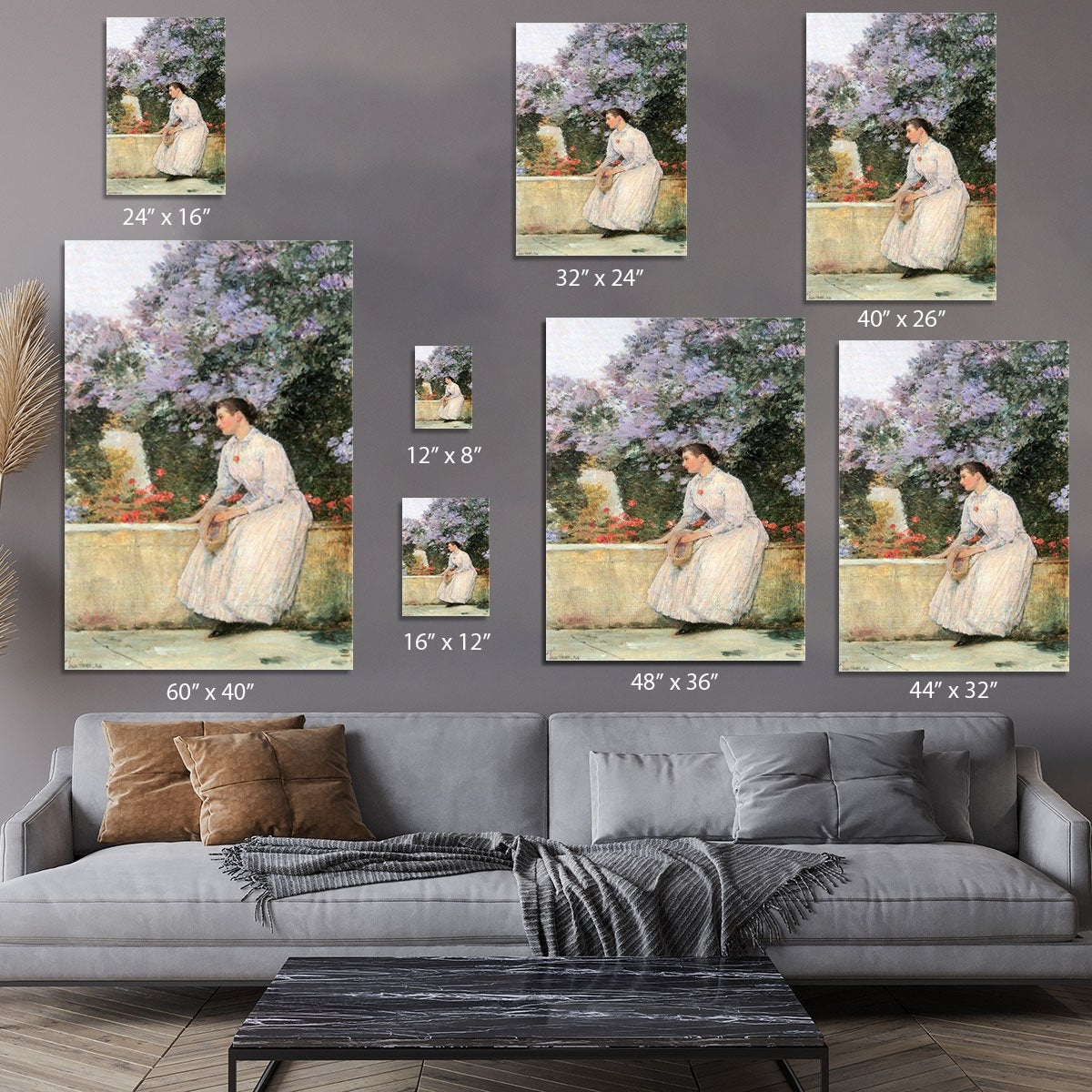 In the garden by Hassam Canvas Print or Poster