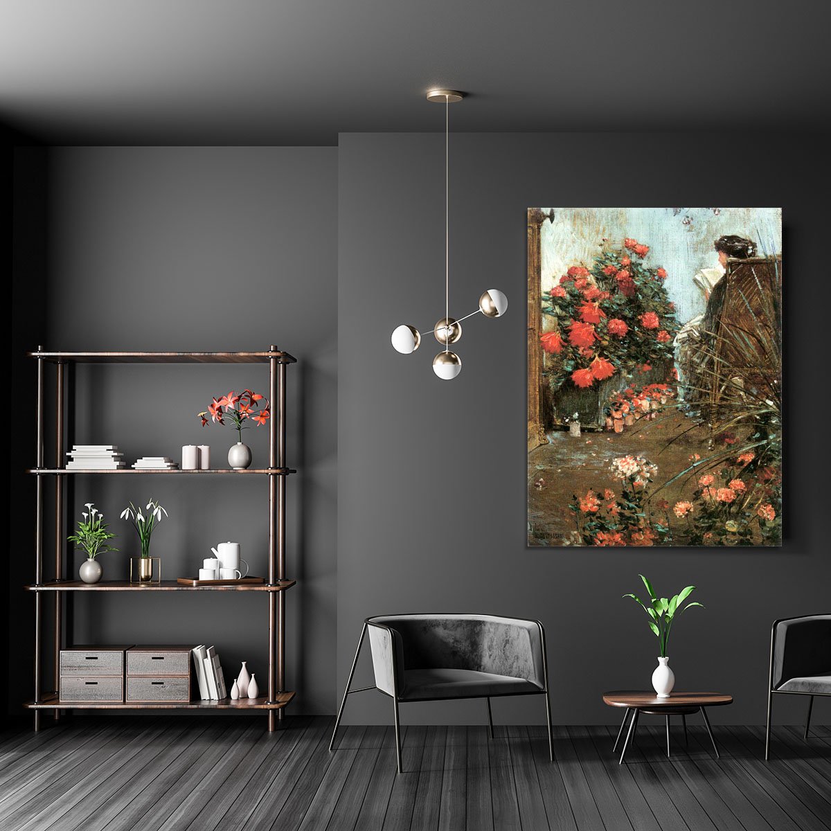 In the garden in Villiers-le-Bel by Hassam Canvas Print or Poster