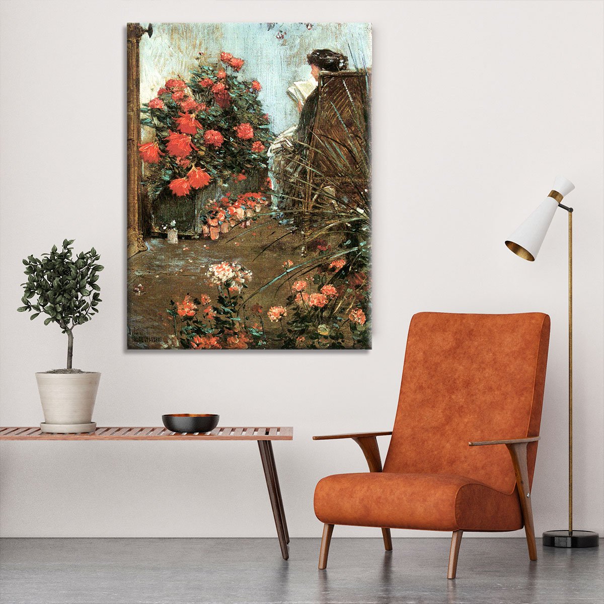 In the garden in Villiers-le-Bel by Hassam Canvas Print or Poster