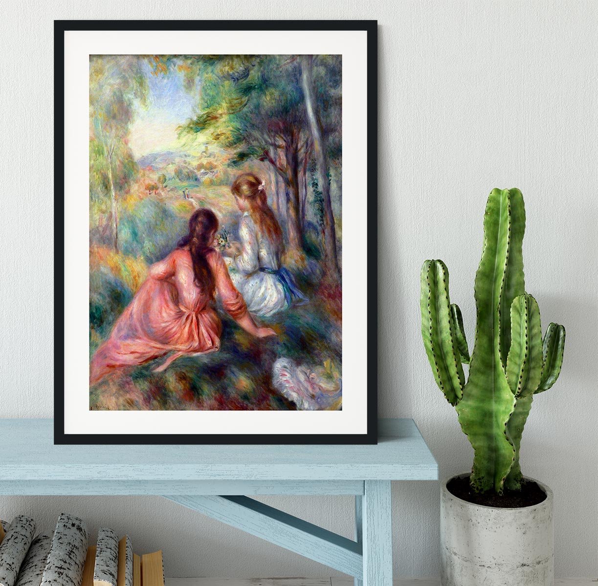 In the meadow by Renoir Framed Print - Canvas Art Rocks - 1