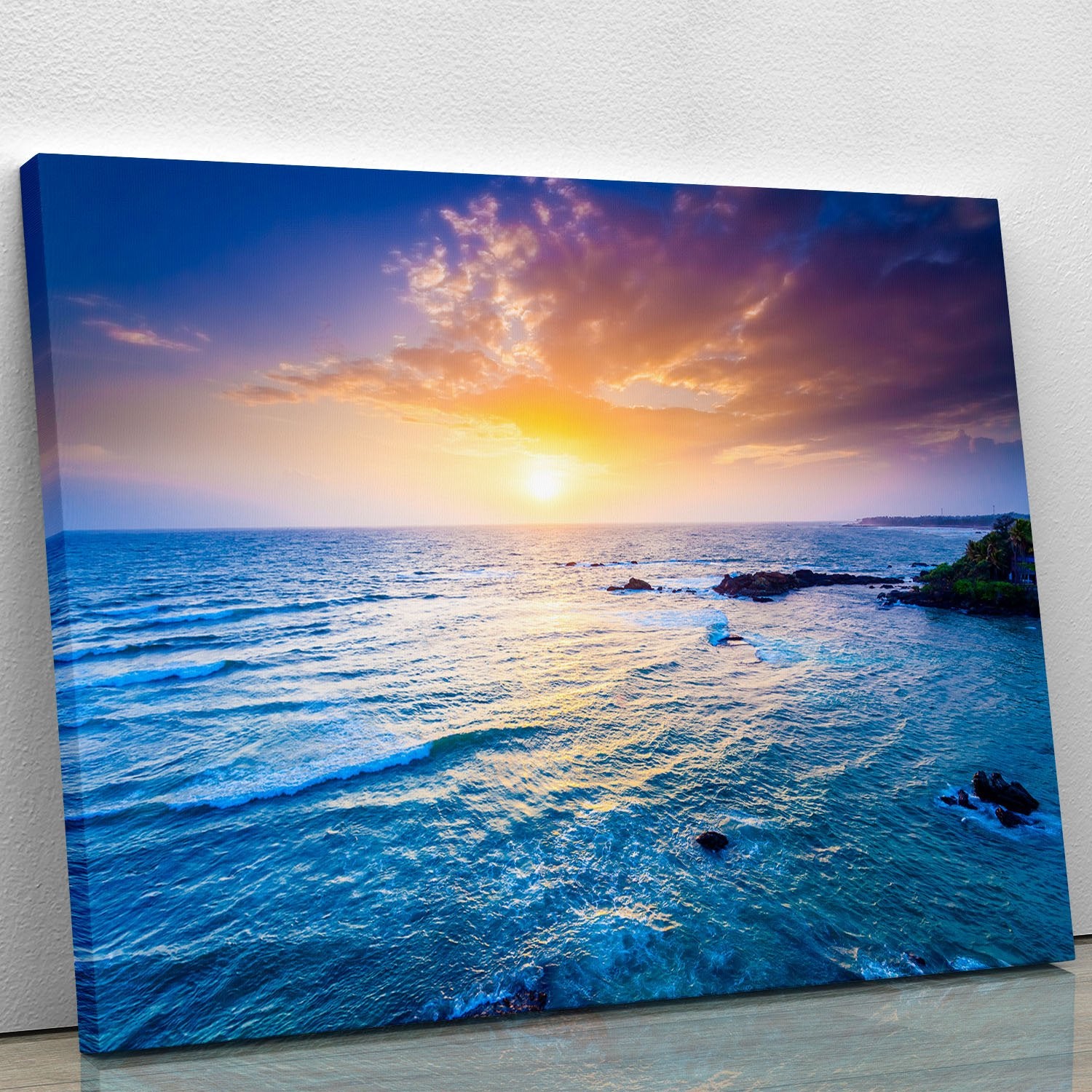 Indian ocean on sunset Canvas Print or Poster