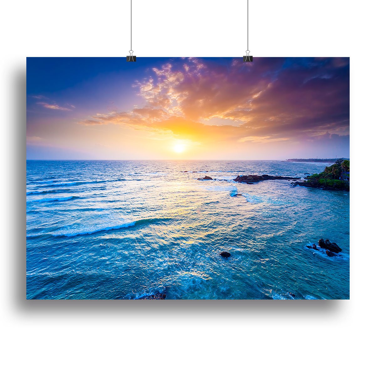 Indian ocean on sunset Canvas Print or Poster