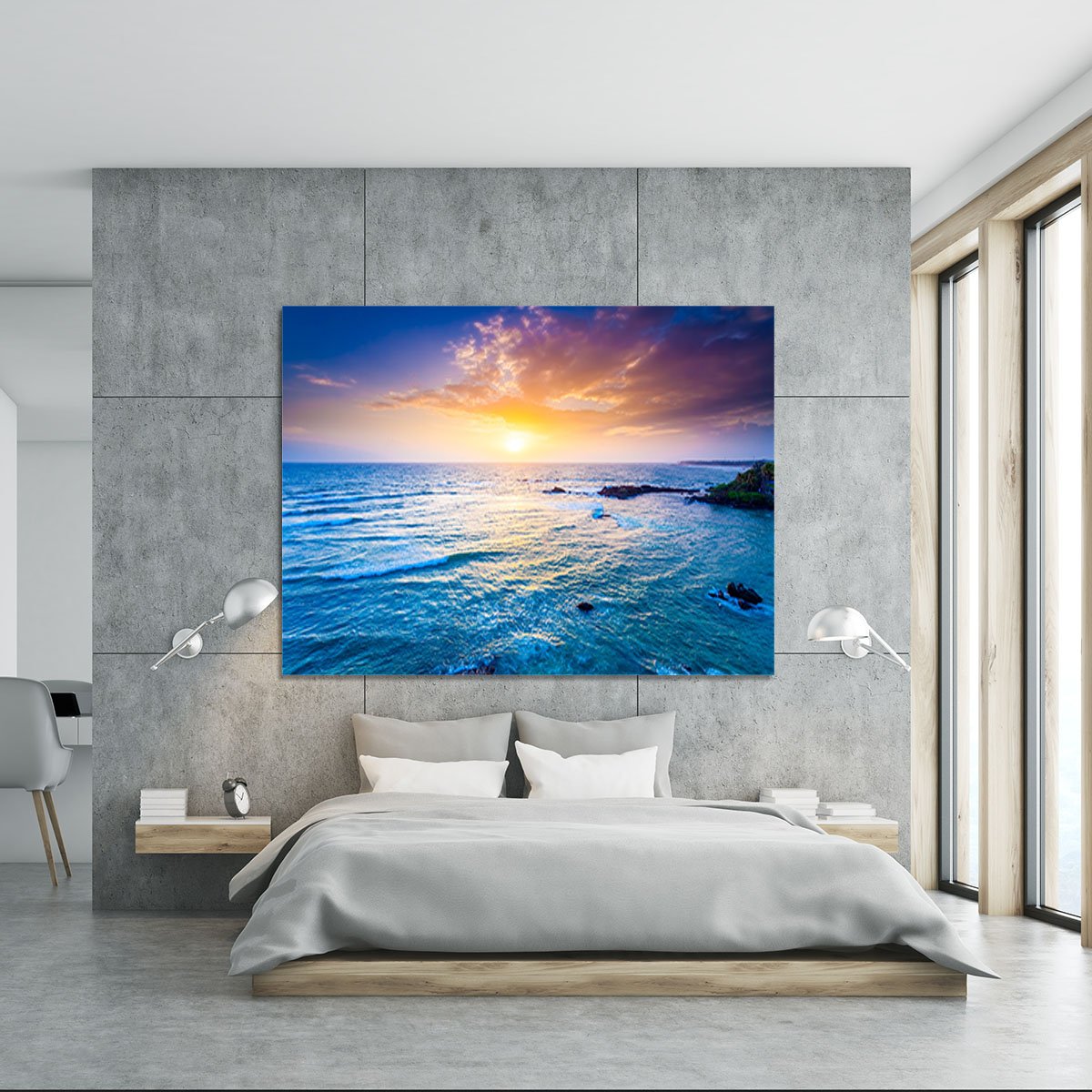 Indian ocean on sunset Canvas Print or Poster
