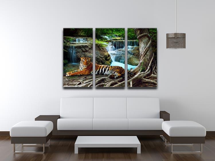 Indochina tiger 3 Split Panel Canvas Print - Canvas Art Rocks - 3