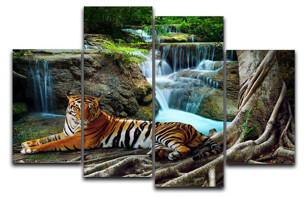 Indochina tiger 4 Split Panel Canvas - Canvas Art Rocks - 1