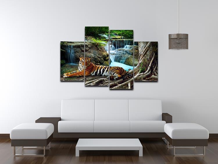 Indochina tiger 4 Split Panel Canvas - Canvas Art Rocks - 3