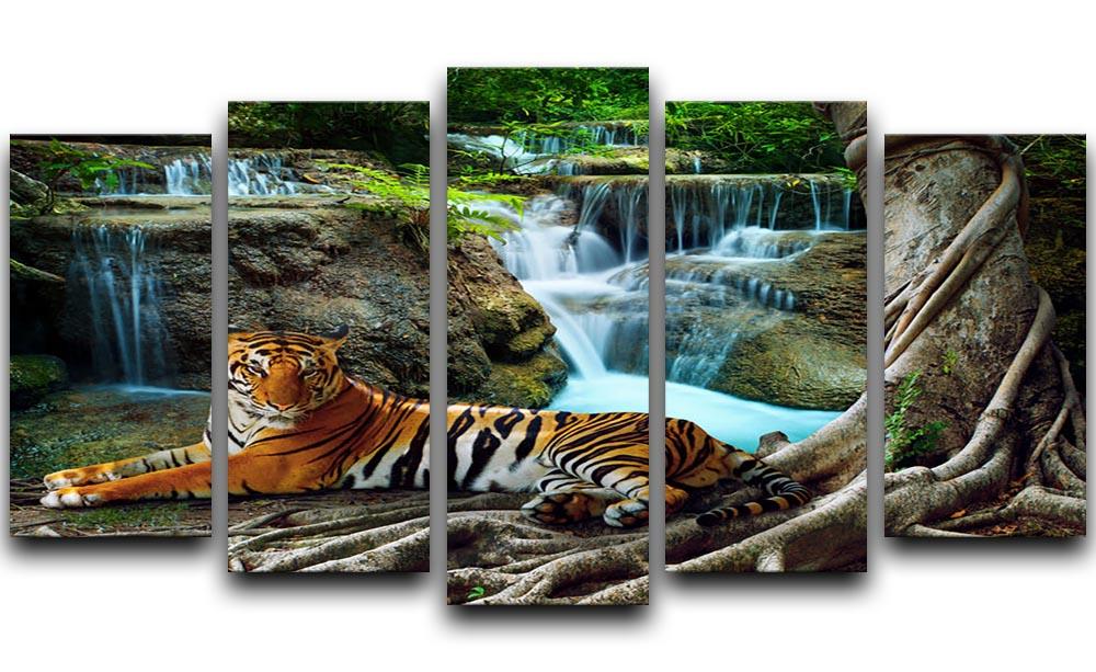 Indochina tiger 5 Split Panel Canvas - Canvas Art Rocks - 1