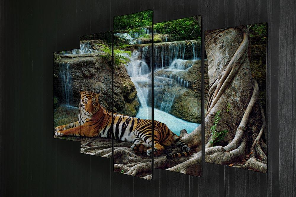 Indochina tiger 5 Split Panel Canvas - Canvas Art Rocks - 2