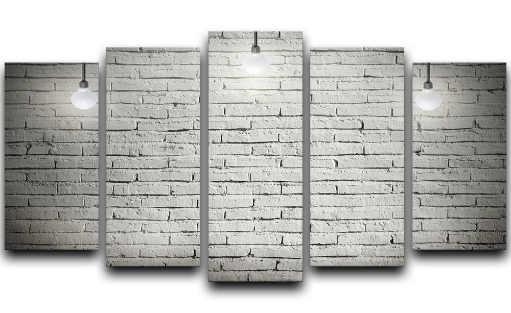 Industrial interior with wooden 5 Split Panel Canvas - Canvas Art Rocks - 1