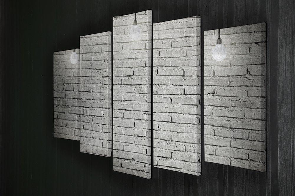 Industrial interior with wooden 5 Split Panel Canvas - Canvas Art Rocks - 2