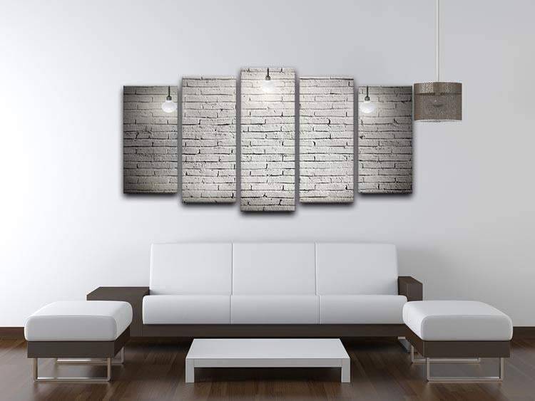 Industrial interior with wooden 5 Split Panel Canvas - Canvas Art Rocks - 3