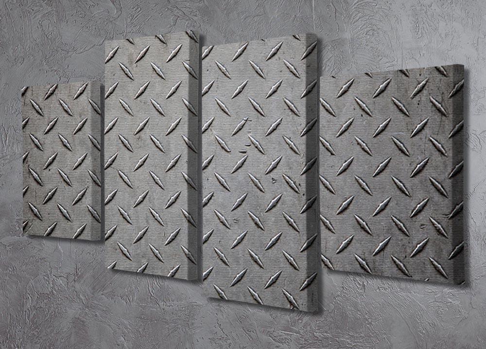 Industrial metal plate 4 Split Panel Canvas  - Canvas Art Rocks - 2