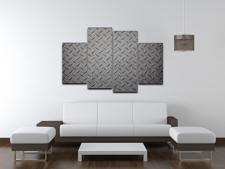 Industrial metal plate 4 Split Panel Canvas  - Canvas Art Rocks - 3