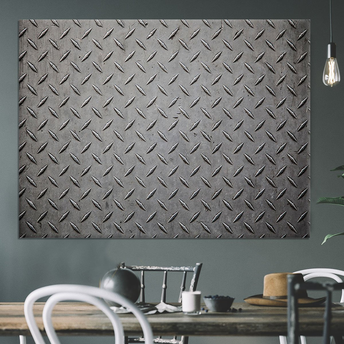 Industrial metal plate Canvas Print or Poster