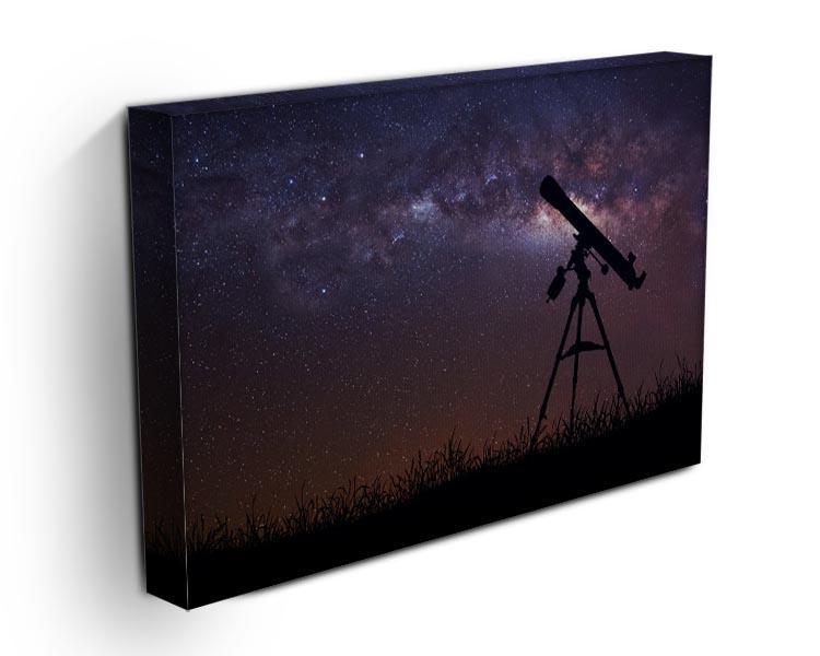 Infinite space background with silhouette of telescope Canvas Print or Poster - Canvas Art Rocks - 3