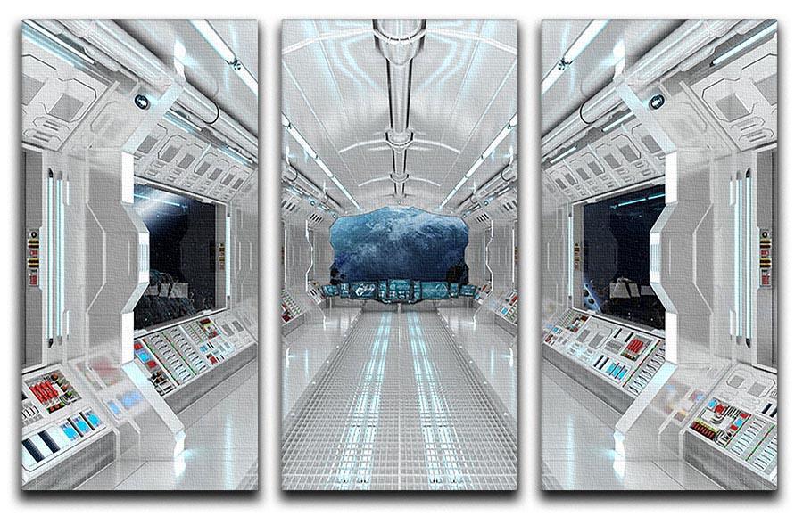 Inside Space Shuttle 3 Split Panel Canvas Print - Canvas Art Rocks - 1