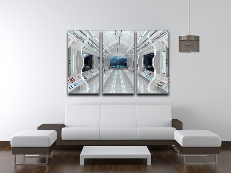 Inside Space Shuttle 3 Split Panel Canvas Print - Canvas Art Rocks - 3