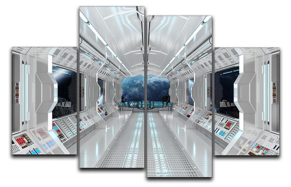 Inside Space Shuttle 4 Split Panel Canvas  - Canvas Art Rocks - 1
