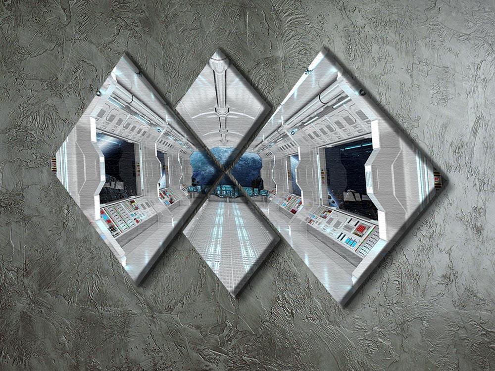 Inside Space Shuttle 4 Square Multi Panel Canvas - Canvas Art Rocks - 2