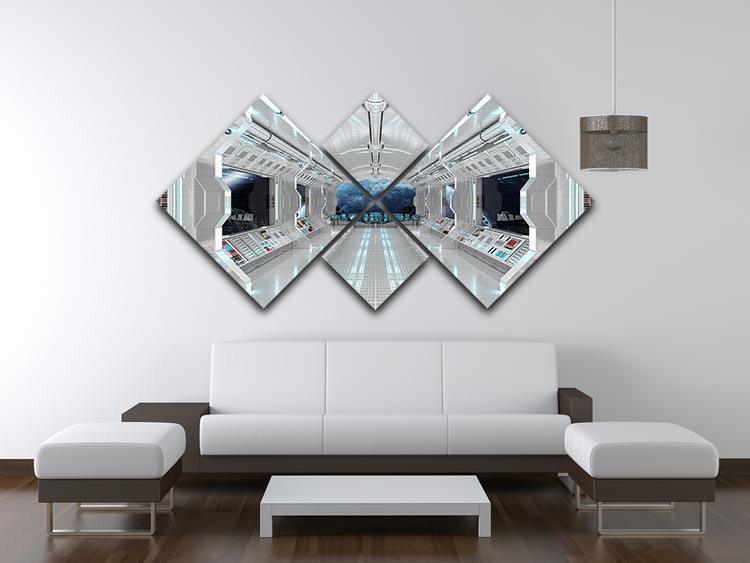 Inside Space Shuttle 4 Square Multi Panel Canvas - Canvas Art Rocks - 3