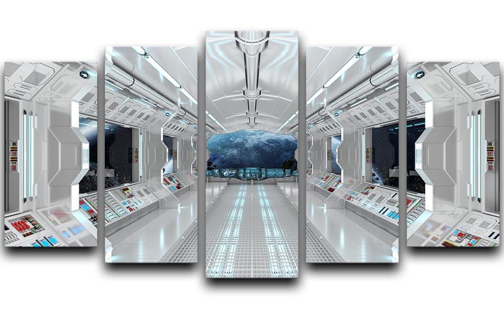 Inside Space Shuttle 5 Split Panel Canvas  - Canvas Art Rocks - 1