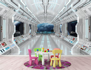 Inside Space Shuttle Wall Mural Wallpaper - Canvas Art Rocks - 3