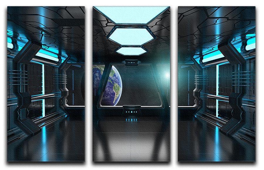 Inside a Spaceship 3 Split Panel Canvas Print - Canvas Art Rocks - 1