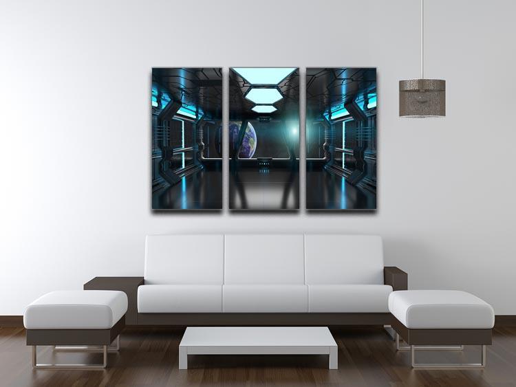 Inside a Spaceship 3 Split Panel Canvas Print - Canvas Art Rocks - 3