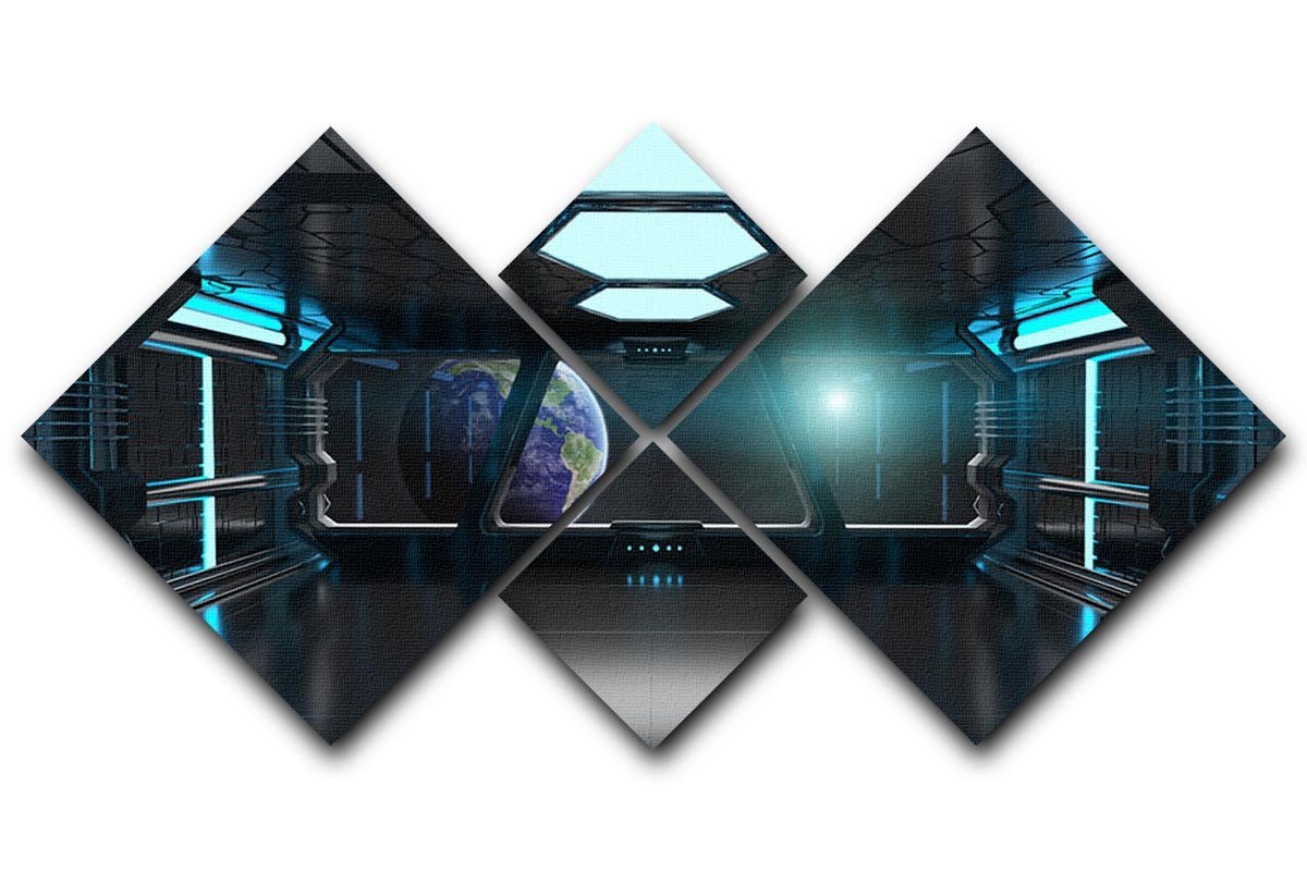 Inside a Spaceship 4 Square Multi Panel Canvas  - Canvas Art Rocks - 1