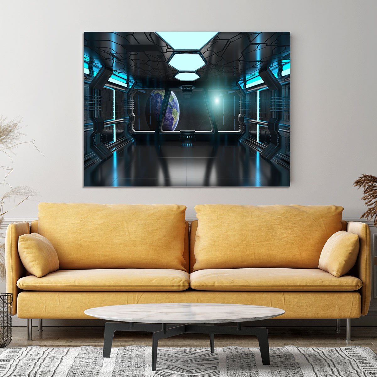 Inside a Spaceship Canvas Print or Poster