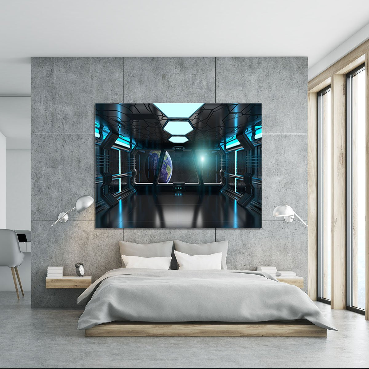 Inside a Spaceship Canvas Print or Poster