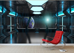 Inside a Spaceship Wall Mural Wallpaper - Canvas Art Rocks - 2