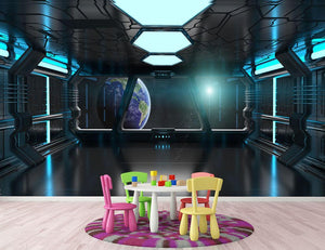 Inside a Spaceship Wall Mural Wallpaper - Canvas Art Rocks - 3