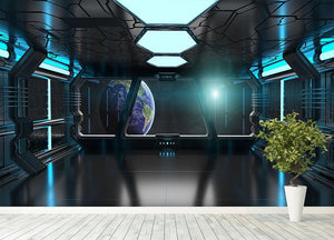 Inside a Spaceship Wall Mural Wallpaper - Canvas Art Rocks - 4