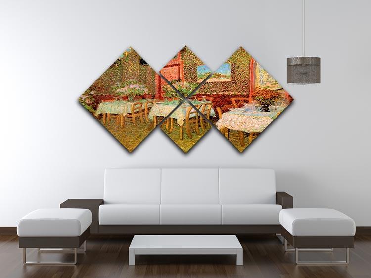 Interior of a restaurant by Van Gogh 4 Square Multi Panel Canvas - Canvas Art Rocks - 3