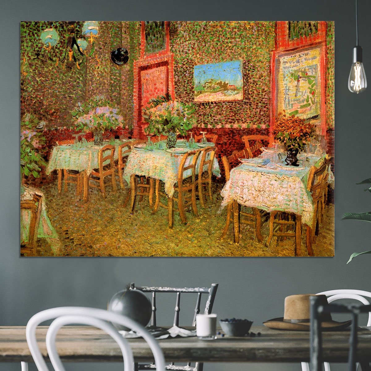 Interior of a restaurant by Van Gogh Canvas Print or Poster