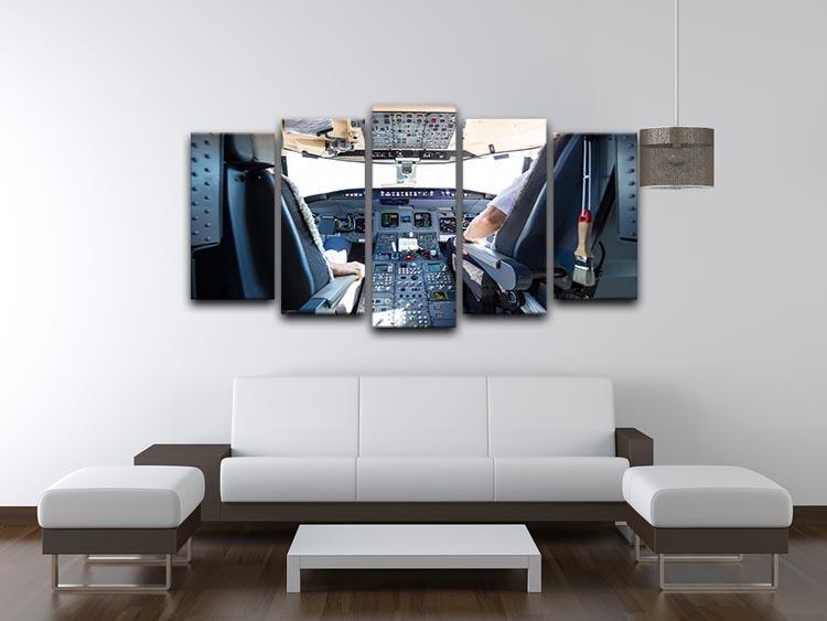Interior of airplane cockpit 5 Split Panel Canvas  - Canvas Art Rocks - 3
